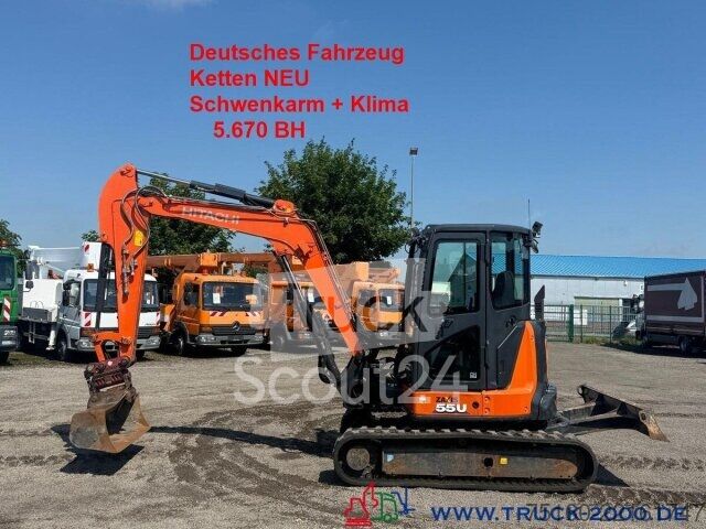 ⇒ Hitachi ZX55U-6 Ketten NEU Schwenkarm + Klima - 5.670 BH