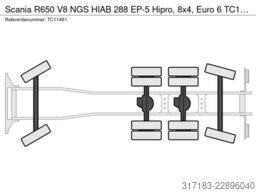 Scania R650 V8 NGS HIAB 288 EP-5 Hipro, 8x4, Euro 6