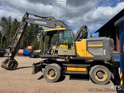 Volvo EW160E Wheeled Excavator w/ Elevating Cab and Grap