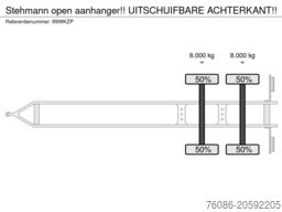 Stehmann open aanhanger!! UITSCHUIFBARE ACHTERKANT!!