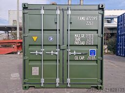 20 Fuß Seecontainer / Neucontainer / Flaschengrün RAL 6007 / Materiallager/