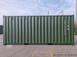20 Fuß Seecontainer / Neucontainer / Flaschengrün RAL 6007 / Materiallager/