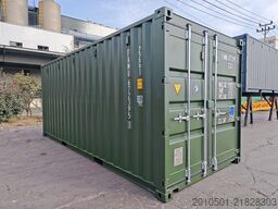 20 Fuß Seecontainer / Neucontainer / Flaschengrün RAL 6007 / Materiallager