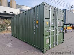 20 Fuß Seecontainer / Neucontainer / Flaschengrün RAL 6007 / Materiallager