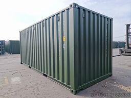 20 Fuß Seecontainer / Neucontainer / Flaschengrün RAL 6007 / Materiallager
