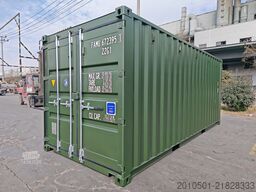 20 Fuß Seecontainer / Neucontainer / Flaschengrün RAL 6007 / Materiallager