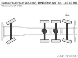 Scania R520 R520 V8 LB 8x4*4HNB Effer 525 / 6S + JIB 6...