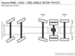 Scania R480 +10X2  + VBG CABLE 30TON