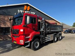 Camion-benne avec grue MAN TGS 33.440 6X6 HMF Kraan AHK 3 Zijdige Kipper A...