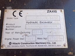 Hitachi ZX870-5G with quickcoupler and 2 buckets