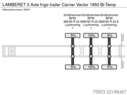 LAMBERET 3 Axle frigo trailer Carrier Vector 1950 Bi-Temp