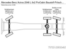 Mercedes-Benz Actros 2548 L 6x2 ProCabin Baustoff-Pritsche FA...