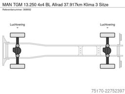 MAN TGM 13.250 4x4 BL Allrad 37.917km Klima 3 Sitze