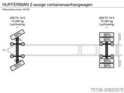 HUFFERMAN 2-assige containeraanhangwagen
