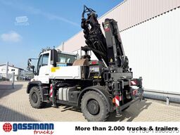 Unimog U400 4x4, Frontzapfwelle, Heckkran Hiab XS 144-E4