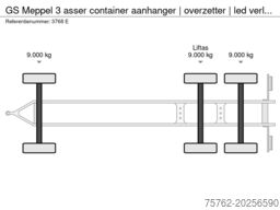 GS Meppel 3 asser container aanhanger  | overzetter | led...