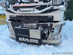 Volvo FM500 snow plough equipped tridem hook truck