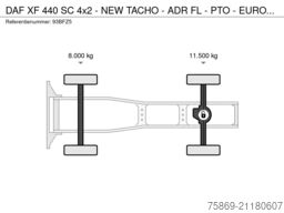 DAF XF 440 SC 4x2 - NEW TACHO - ADR FL - PTO -  EUR...