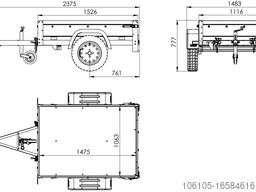 Unitrailer GARDEN TRAILER 150 KIPP BORDWANDAUFSATZ