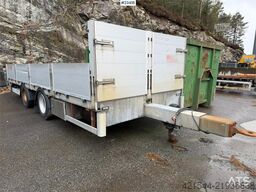 HFR 2 akslet galvanized flat trailer with folding side