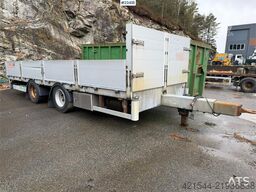 HFR 2 akslet galvanized flat trailer with folding side