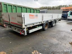 HFR 2 akslet galvanized flat trailer with folding side