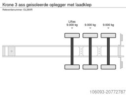 Krone 3 ass geisoleerde oplegger met laadklep