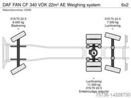DAF FAN CF 340 VDK 22m³ AE Weighing system