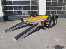 trailershop Baumaschinen Bagger Anhänger mit höhenverstellbarer Deichsel Nutzlast 1850kg