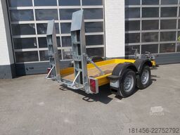 trailershop Baumaschinen Bagger Anhänger mit höhenverstellbarer Deichsel Nutzlast 1850kg
