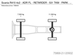 Scania R410 4x2 - ADR FL - RETARDER - 531 TKM - PARK. ...
