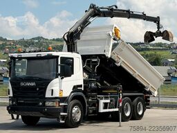 SCANIA P 410 Kipper 5,05m * KRAN/FUNK + BORDMATIC *6x4