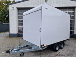 trailershop schöner Kofferanhänger niedrige Ladefläche Seitentür 2700kg 360x200x210cm Neuverkauf