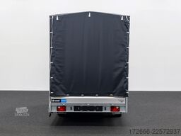 Hapert Trailers HAPERT AZURE H-2 | SCHIEBEPLANE LINKS | SATTELDACH | DUNKELGRAU 405X200X220CM 3500KG PLANENANHÄNGER | NFW | PARABELFEDER