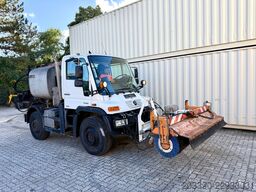 UNIMOG U400 mit Breining U2000 Bitumenspritze + Besen