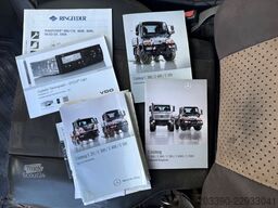 Unimog U400 mit Bitumspritze Breining + Besen