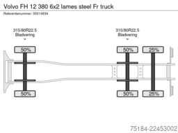 Volvo FH 12 380 6x2 lames steel Fr truck