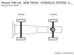 Renault T480 4x2 - NEW TACHO - HYDRAULIC SYSTEM - 279 T...