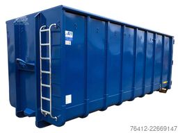 A1 Container Normbehälter 36 m³ Doppelflügeltür ? RAL 5010 Enzianblau ? Abrollcontainer