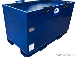 A1 Container Metallbox - Lagerbox - 2 m³ - RAL 5010 - Absetzmulde