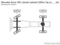 Mercedes-Benz Actros 1851 retarder hydraulic 536'km Top condt...