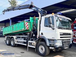 DAF CF 85.410 ATE, Hiab 166, 6x4 Steel spring