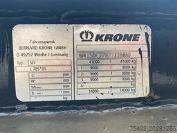 Krone SD 27 / Container Chassis / BPW + Disc / 1x Ext...