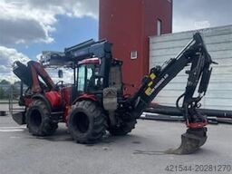 Huddig 1260C Backhoe w/ Palfinger crane, Lift, rototilt a