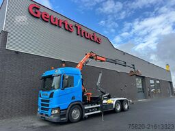 Scania R580 V8 6X4 HAAKARM + ATLAS  AK 172.3E KRAAN/KR...