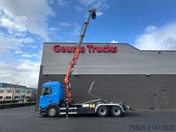 Scania R580 V8 6X4 HAAKARM + ATLAS  AK 172.3E KRAAN/KR...