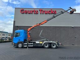 Scania R580 V8 6X4 HAAKARM + ATLAS  AK 172.3E KRAAN/KR...
