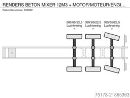 RENDERS BETON MIXER 12M3 + MOTOR/MOTEUR/ENGIN (MALAXEUR...
