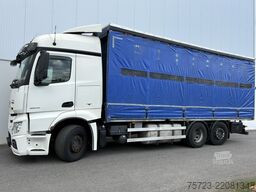 Autocarro con pianale e telone Mercedes-Benz Actros 2542 L Geflügelaufbau m. Lenkachse