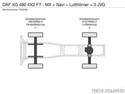 DAF XG 480 4X2 FT - MX + Navi + Lufthörner + 3 JVG